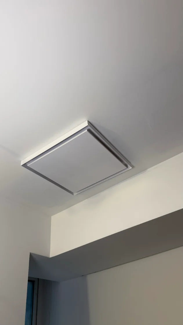 After: Clip-in Exhaust Cover installed flush with the ceiling